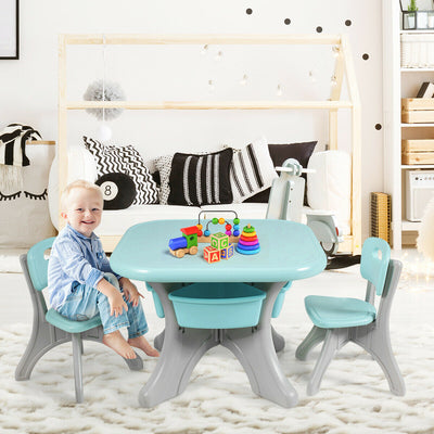 Children Kids Activity Table and Chair Set Play Furniture with Storage