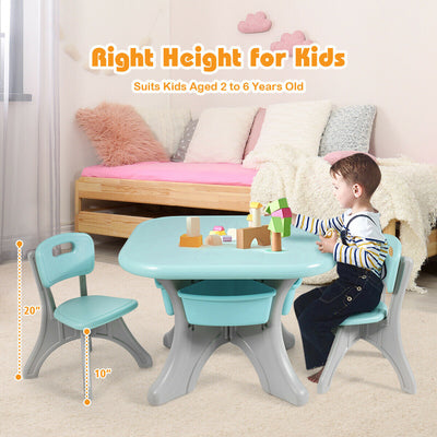 Children Kids Activity Table and Chair Set Play Furniture with Storage