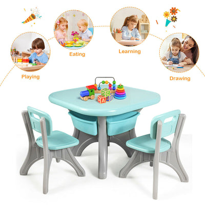 Children Kids Activity Table and Chair Set Play Furniture with Storage