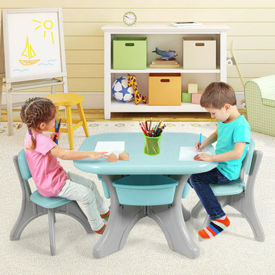 Children Kids Activity Table and Chair Set Play Furniture with Storage