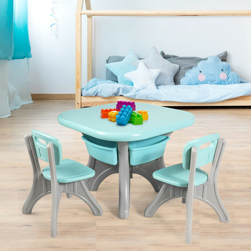 Children Kids Activity Table and Chair Set Play Furniture with Storage