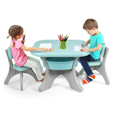 Children Kids Activity Table and Chair Set Play Furniture with Storage