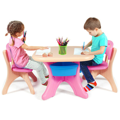 In/Outdoor 3-Piece Plastic Children Play Table and Chair Set