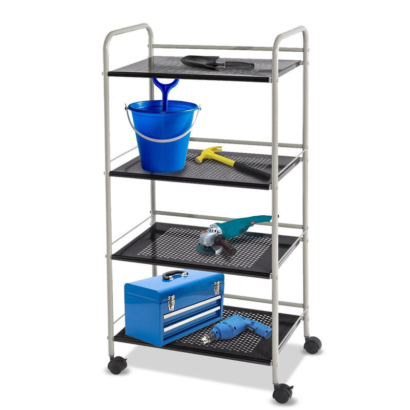 4-Tier Metal Rolling Storage Rack Bathroom Cart