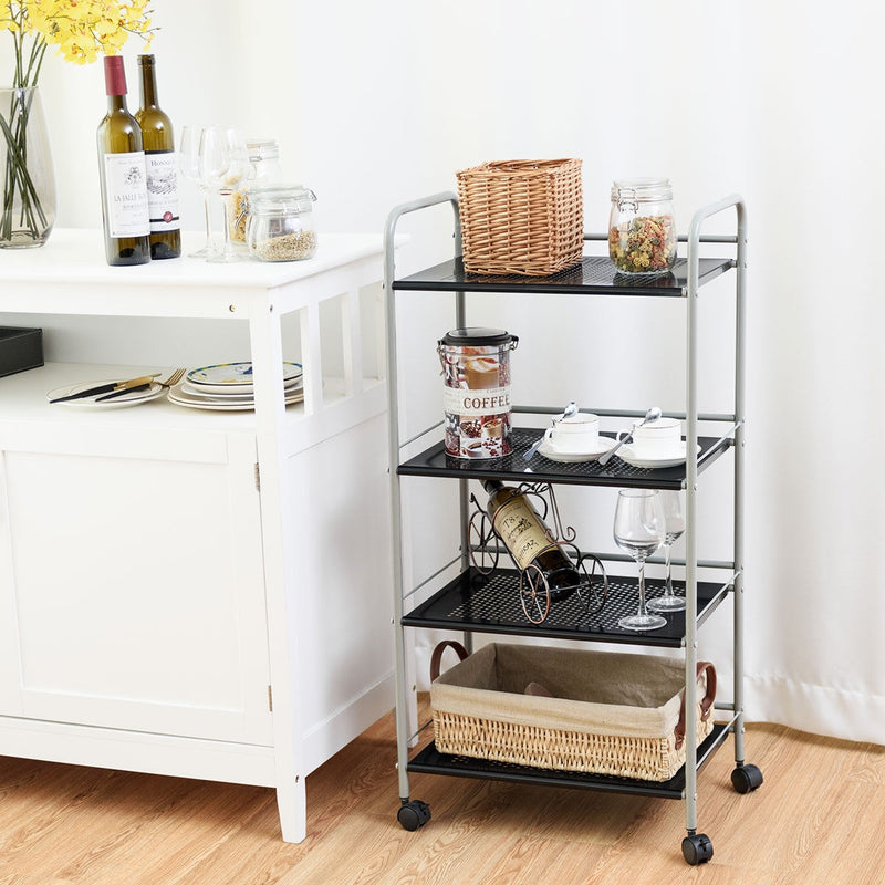 4-Tier Metal Rolling Storage Rack Bathroom Cart