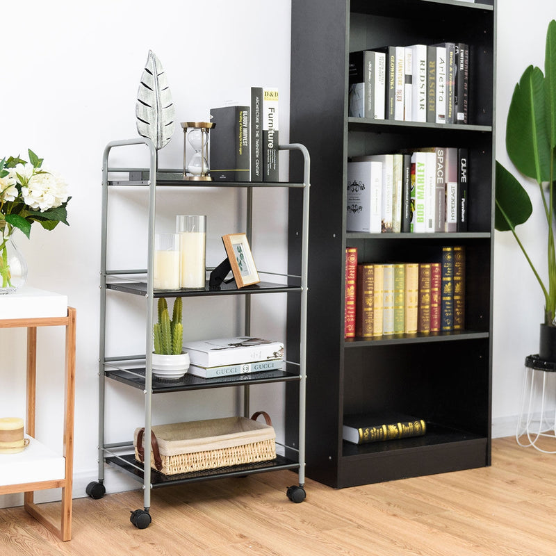 4-Tier Metal Rolling Storage Rack Bathroom Cart