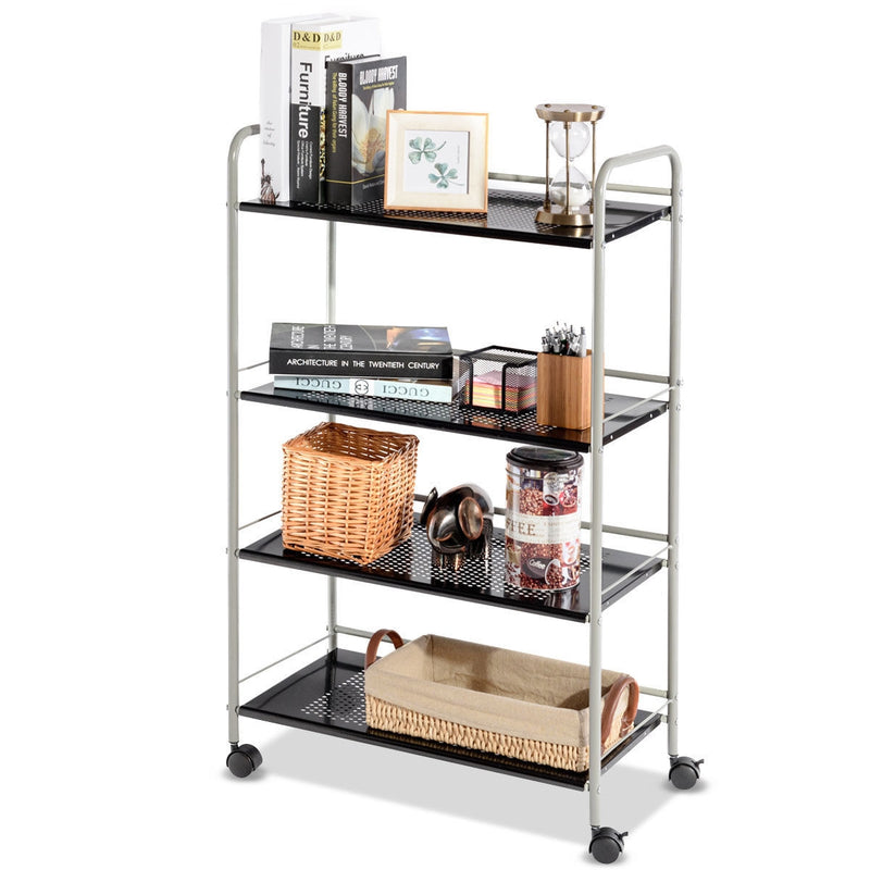 4-Tier Metal Rolling Storage Rack Bathroom Kitchen Cart