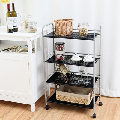 4-Tier Metal Rolling Storage Rack Bathroom Kitchen Cart