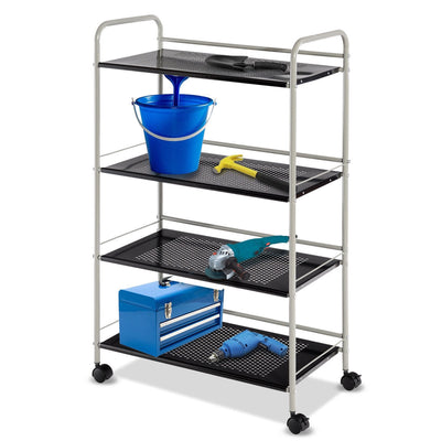 4-Tier Metal Rolling Storage Rack Bathroom Kitchen Cart