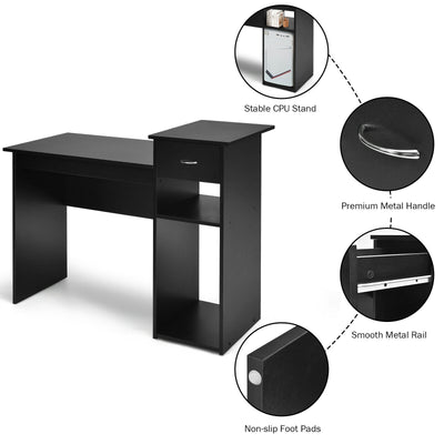 Computer Desk PC Laptop Table with Drawer and Shelf