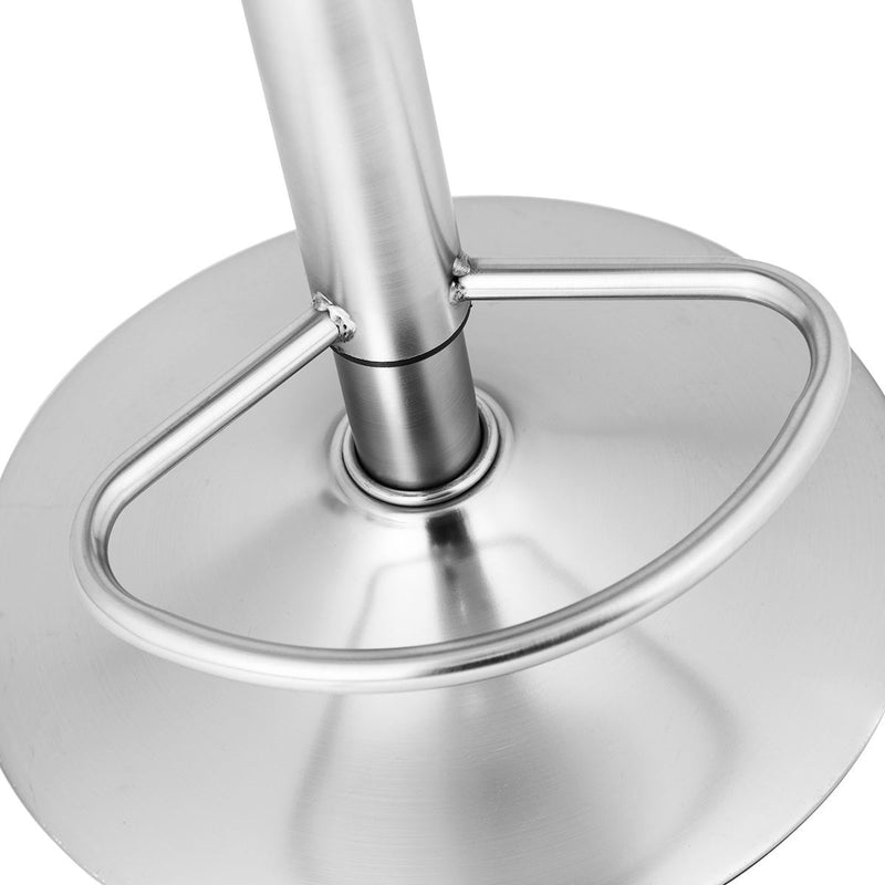 Brushed Stainless Steel Bar Stool Adjustable Height Round Top