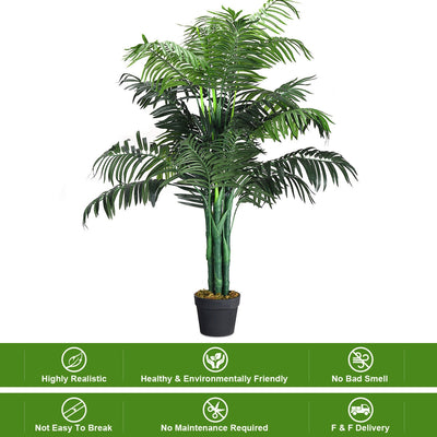 3.5 ft Artificial Areca Palm Decorative Silk Tree with Basket