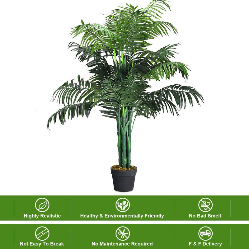 3.5 ft Artificial Areca Palm Decorative Silk Tree with Basket