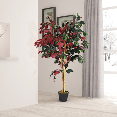 4-Feet Artificial Capensia Bush Indoor-Outdoor Leaves