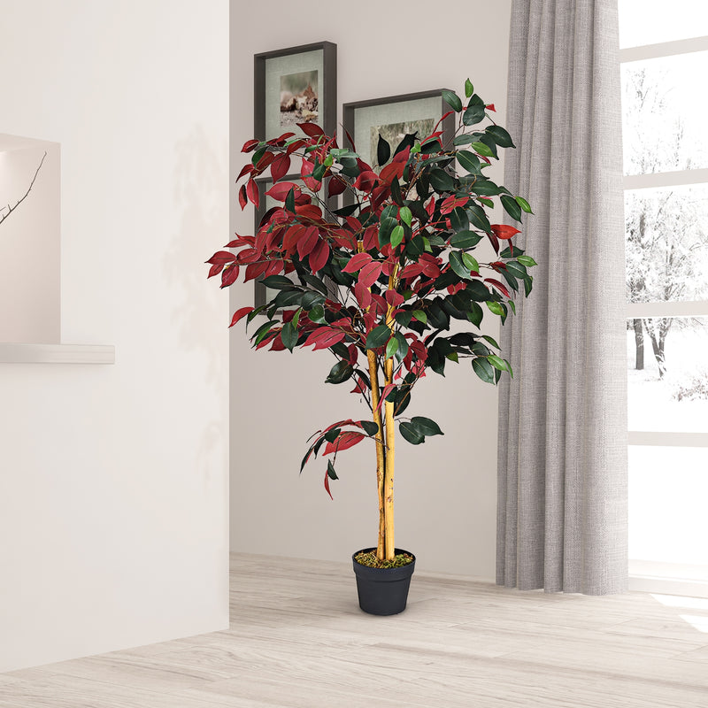 4-Feet Artificial Capensia Bush Indoor-Outdoor Leaves