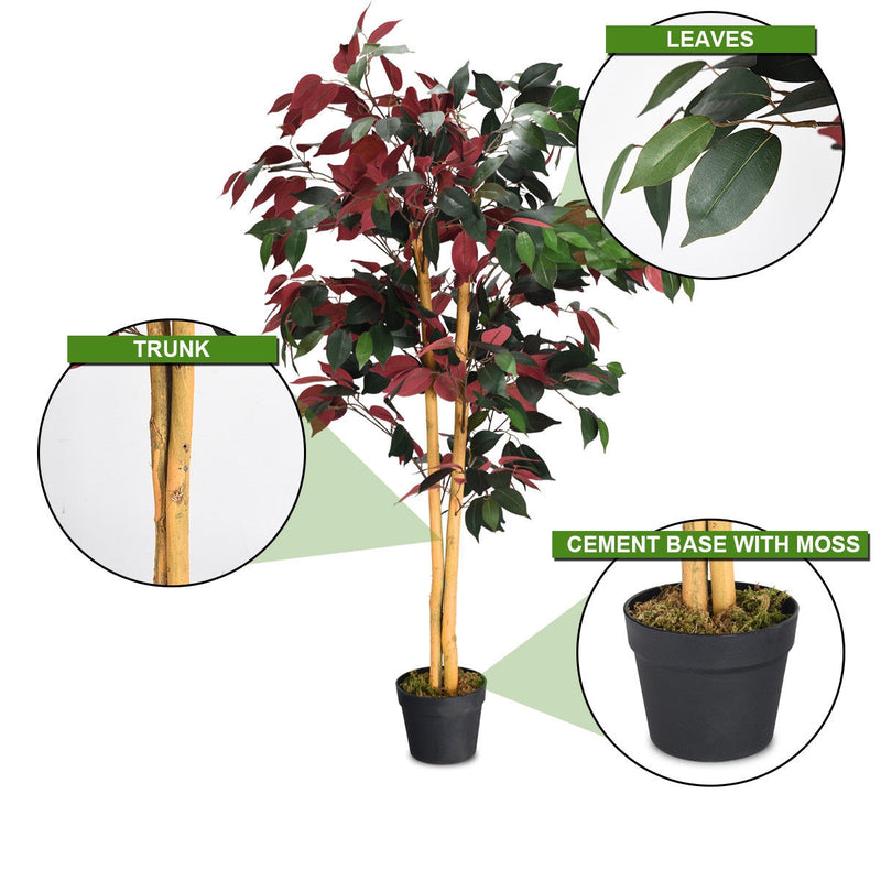 4-Feet Artificial Capensia Bush Indoor-Outdoor Leaves