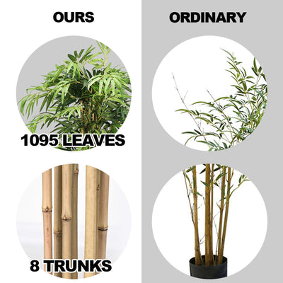 5-Feet Artificial Bamboo Silk Tree Indoor-Outdoor Decorative Planter