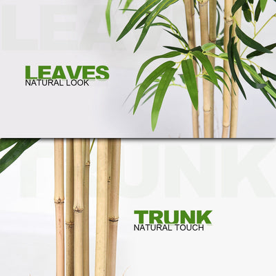 5-Feet Artificial Bamboo Silk Tree Indoor-Outdoor Decorative Planter