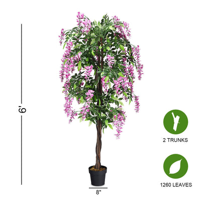 6-Feet Artificial Wistera Silk Indoor-Outdoor Tree