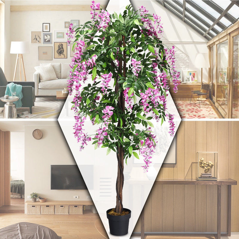 6-Feet Artificial Wistera Silk Indoor-Outdoor Tree