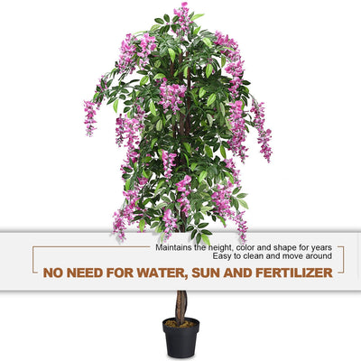 6-Feet Artificial Wistera Silk Indoor-Outdoor Tree