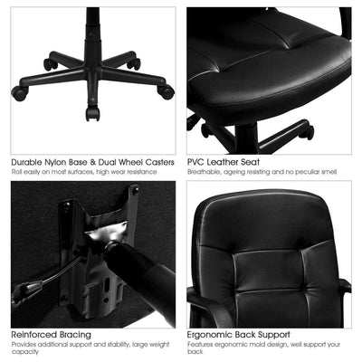 Ergonomic Mid-back Executive Office Chair Swivel Computer Chair