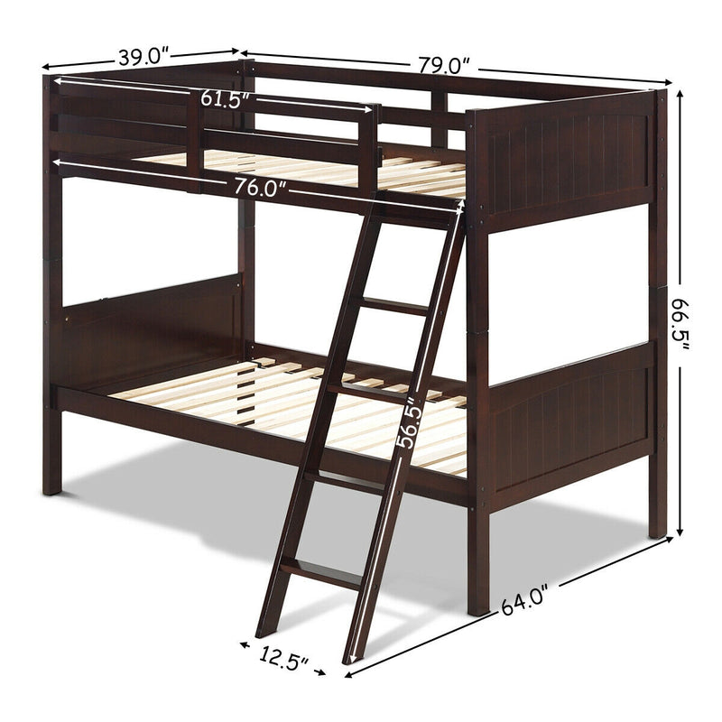 Wooden Bunk Beds Convertable 2 Individual Beds