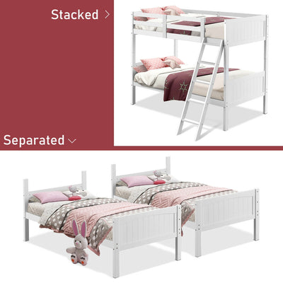 Wooden Bunk Beds Convertable 2 Individual Beds