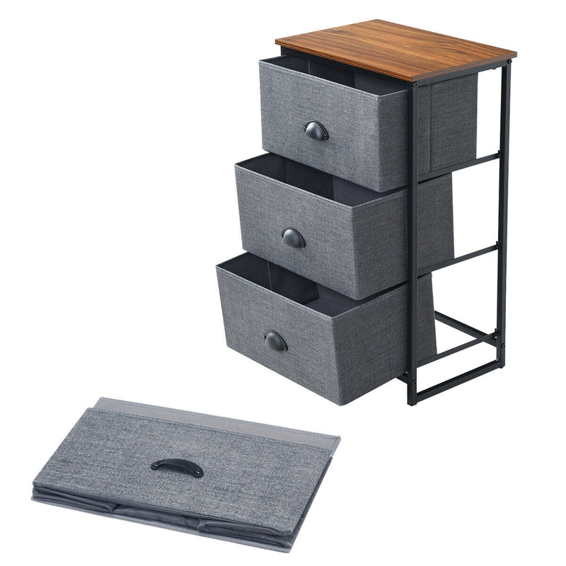 3-Drawer Removeable Rectangular Nightstand