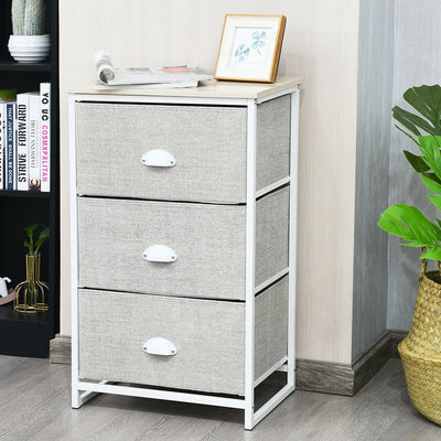 3-Drawer Removeable Rectangular Nightstand