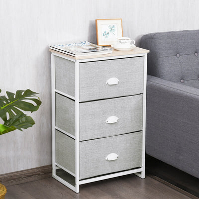 3-Drawer Removeable Rectangular Nightstand