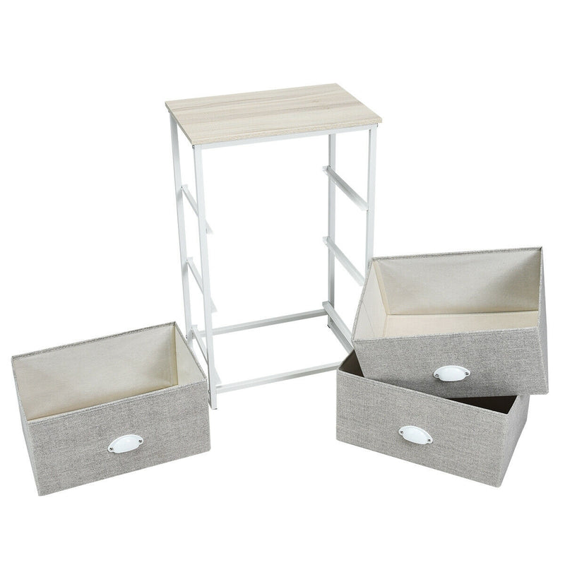 3-Drawer Removeable Rectangular Nightstand