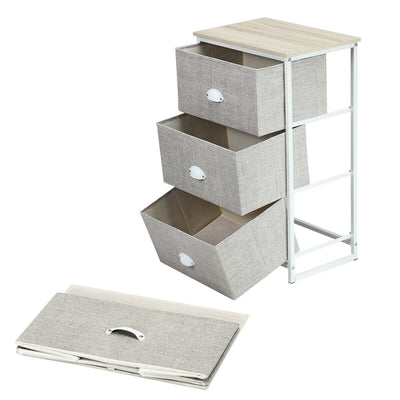 3-Drawer Removeable Rectangular Nightstand