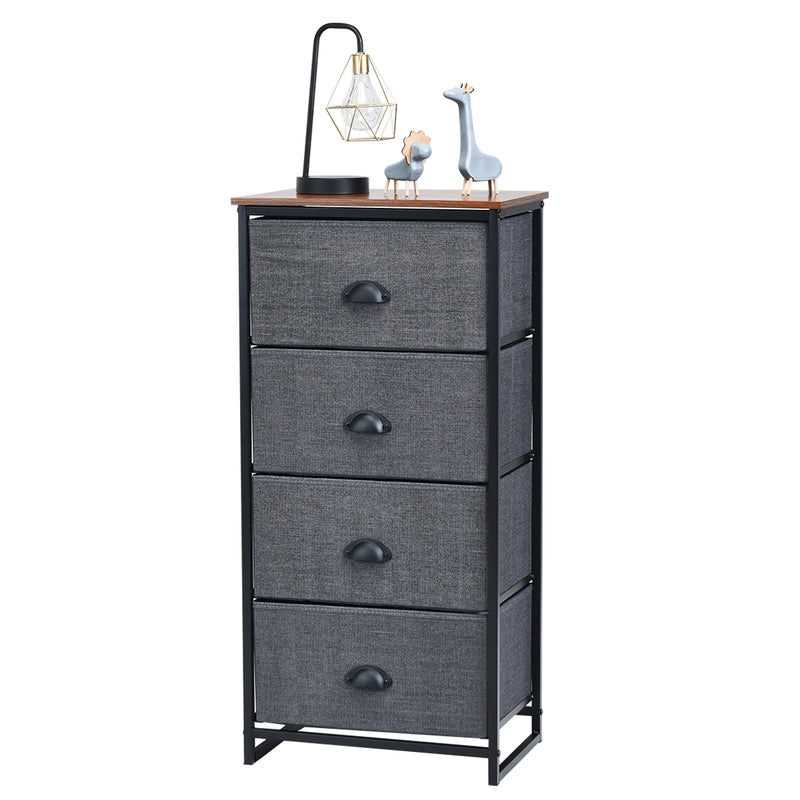 Metal Frame Chest Storage Bedside Table with 4 Removable Drawers