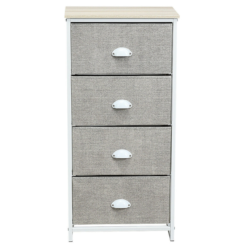 Metal Frame Chest Storage Bedside Table with 4 Removable Drawers