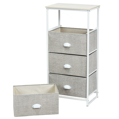 Metal Frame Chest Storage Bedside Table with 4 Removable Drawers