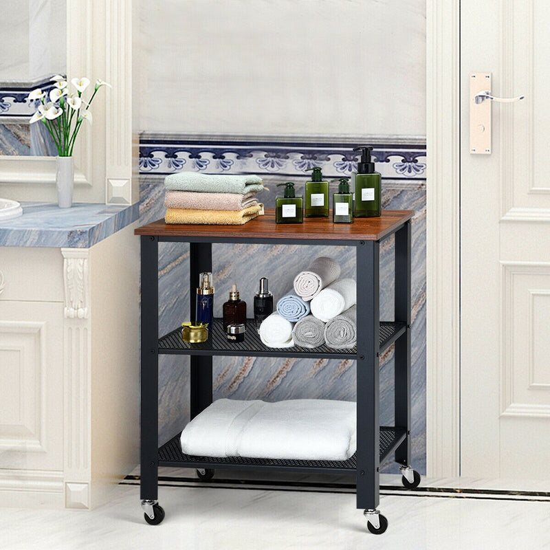 3-Tier Kitchen Utility Cart with Rolling Casters