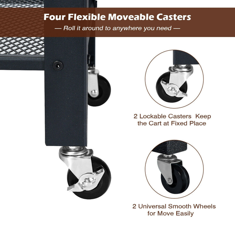 3-Tier Kitchen Utility Cart with Rolling Casters