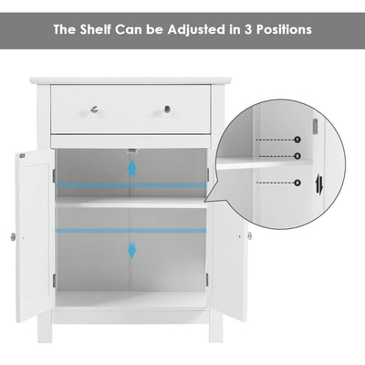 Freestanding Vertical Nightstand Bedside Table Storage Cabinet