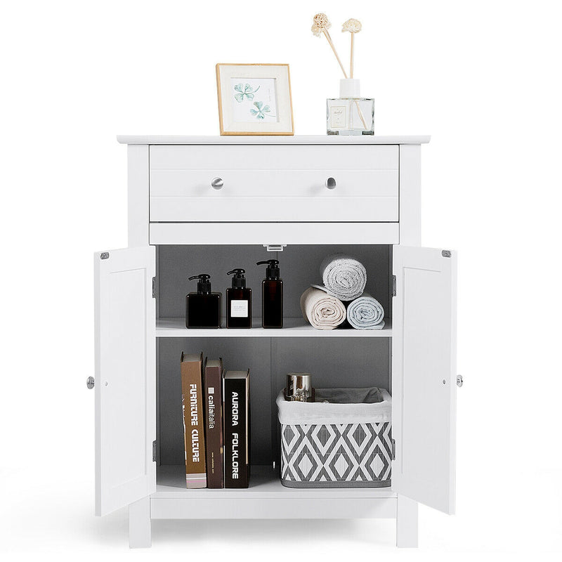 Freestanding Vertical Nightstand Bedside Table Storage Cabinet