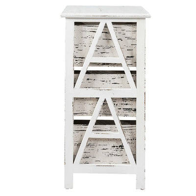 Nightstand End Table with Three Removable Fabric Drawers