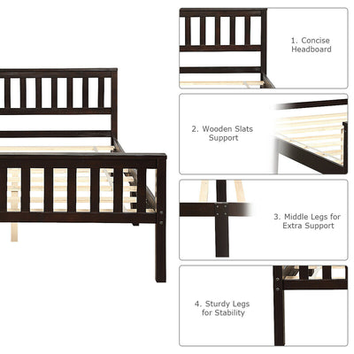 Wood Bed Frame Wood Slats Support Platform Full Size