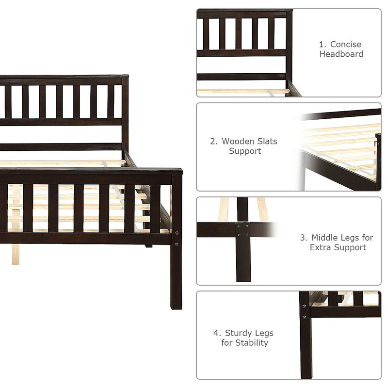 Wood Bed Frame Wood Slats Support Platform Full Size