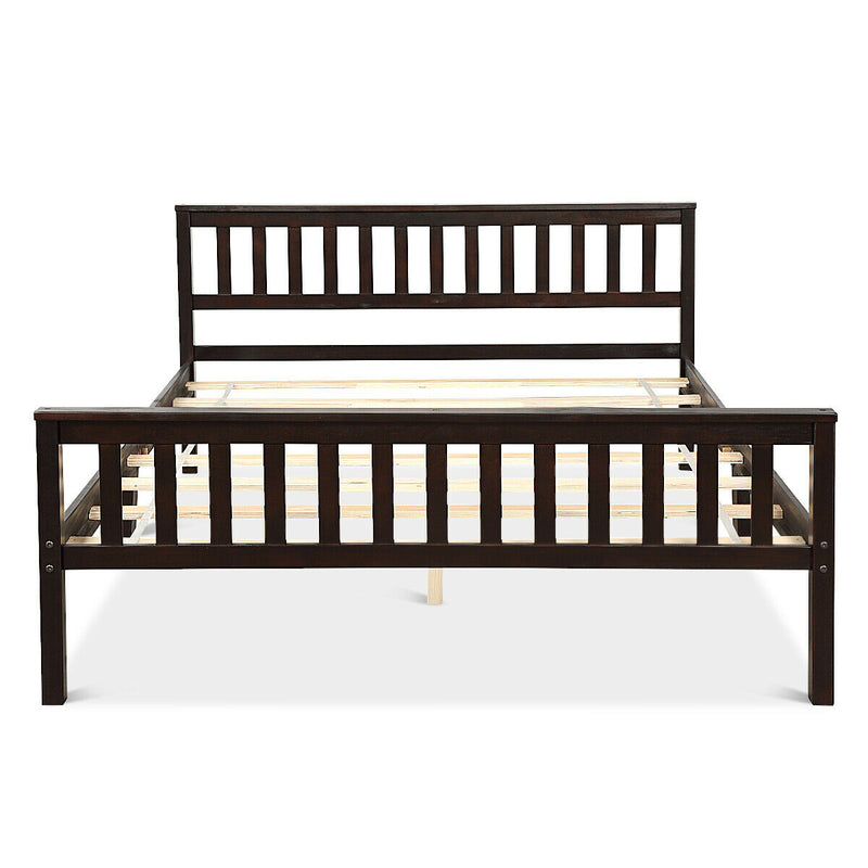 Wood Bed Frame Support Platform with Headboard and Footboard