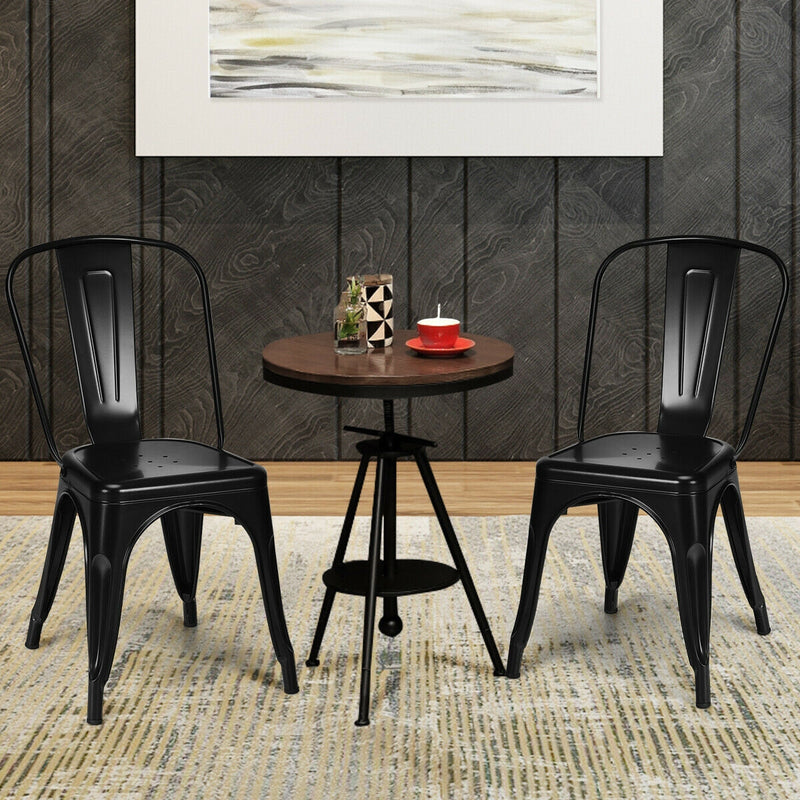 4 Pcs Modern Bar Stools with Removable Back and Rubber Feet