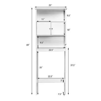 Multifunctional Bathroom Cabinet over-the-Toilet Shelf Storage Rack