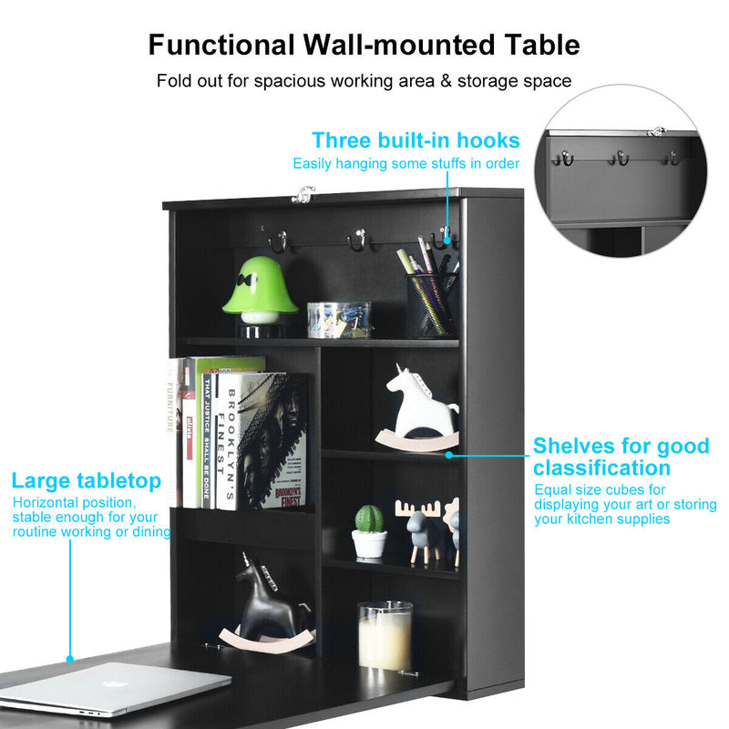 Convertible Wall Mounted Table with A Chalkboard