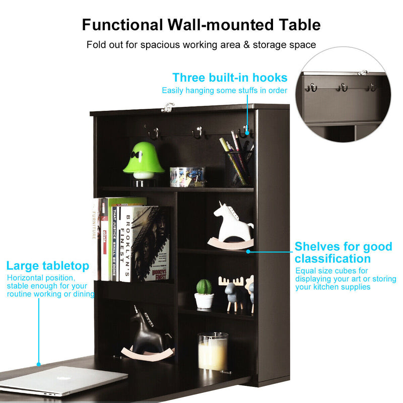 Convertible Wall Mounted Table with A Chalkboard