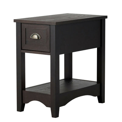 2-Tier Contemporary Chair Side End Table Wooden Nightstand