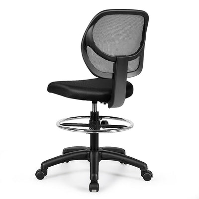 Mesh Drafting Office Chair with Adjustable Footrest and Height